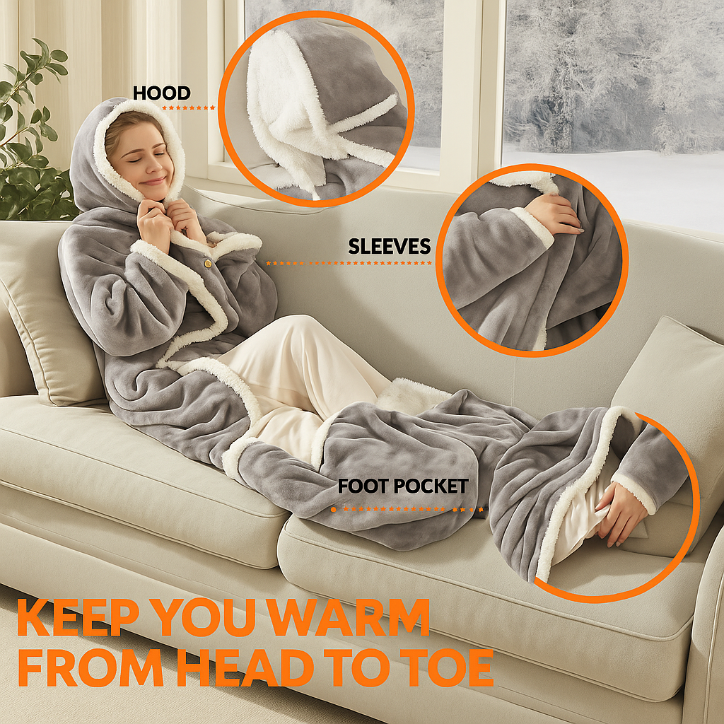 VylaCozy™ Heated Hoodie Blanket